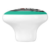 Native Amerikaanse Rode Zwart Wit Haida Otter Zalm Keramische Knop (Zijkant)