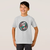 Native Amerikaanse Rode Zwart Wit Haida Otter Zalm T-shirt (Voorkant volledig)