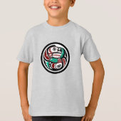 Native Amerikaanse Rode Zwart Wit Haida Otter Zalm T-shirt (Voorkant)