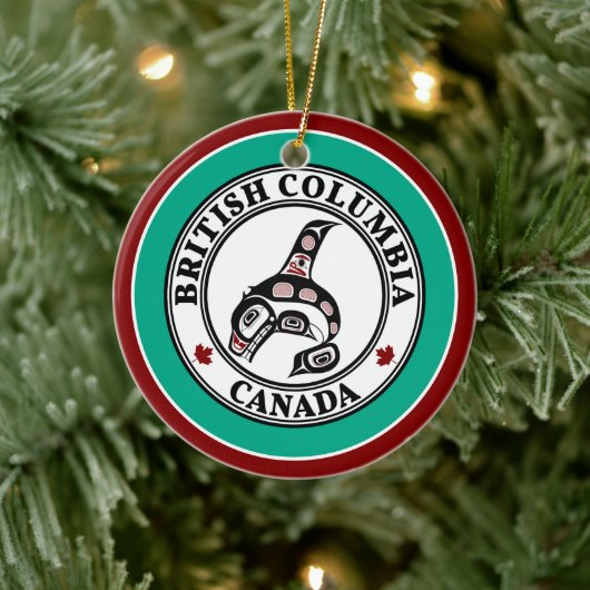 Native Amerikaanse rode zwarte kunst orka killer w Keramisch Ornament (Boom)