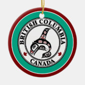 Native Amerikaanse rode zwarte kunst orka killer w Keramisch Ornament (Voorkant)