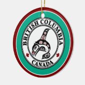 Native Amerikaanse rode zwarte kunst orka killer w Keramisch Ornament (Links)