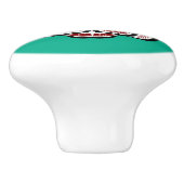 Native Amerikaanse Rode Zwarte Vector Haida Kat Keramische Knop (Zijkant)