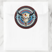 Native Amerikaanse ronde schedel sticker (Tas)