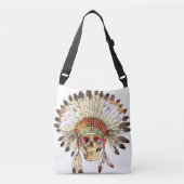 Native Amerikaanse schedel Mode Illustratie Crossbody Tas (Voorkant)