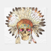 Native Amerikaanse schedel Mode Illustratie Fleece Deken (Voorkant (Horizontaal))