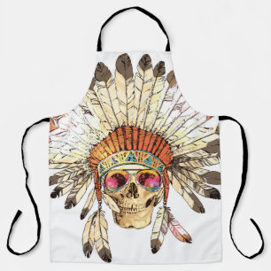 Native Amerikaanse schedel Mode Illustratie Schort