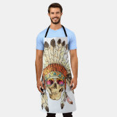 Native Amerikaanse schedel Mode Illustratie Schort (Gedragen)
