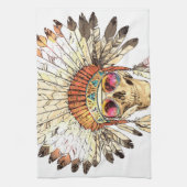 Native Amerikaanse schedel Mode Illustratie Theedoek (Verticaal)