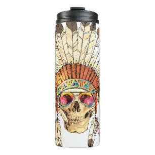 Native Amerikaanse schedel Mode Illustratie Thermosbeker