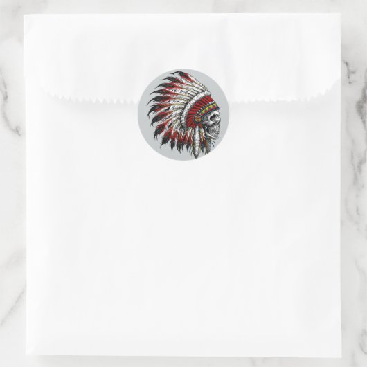 Native Amerikaanse schedel Sticker (Tas)