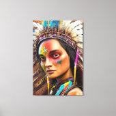 Native Amerikaanse Sioux Canvas Print (Voorkant)
