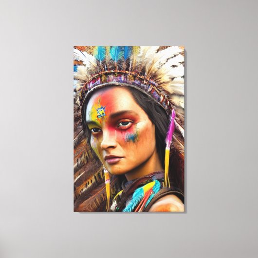 Native Amerikaanse Sioux Canvas Print (Voorkant)