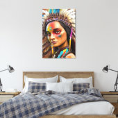 Native Amerikaanse Sioux Canvas Print (Insitu (Slaapkamer))