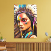 Native Amerikaanse Sioux Canvas Print (Insitu (Woonkamer))