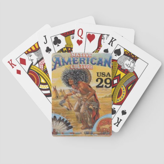 Native Amerikaanse  stempel Pokerkaarten (Achterkant)