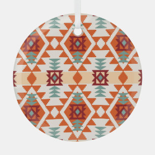 Native Amerikaanse stijl geometrische naadloos Glas Ornament