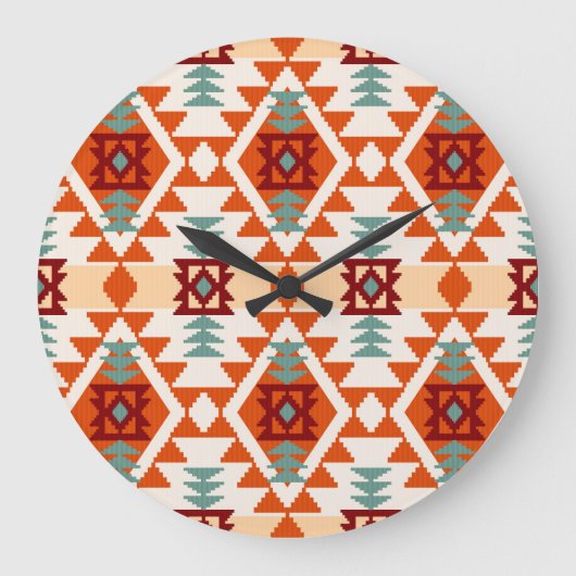Native Amerikaanse stijl geometrische naadloos Grote Klok (Voorkant)