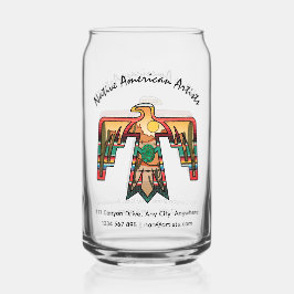 Native Amerikaanse Thunderbird bewerkbare tekst Blikvorm Glas