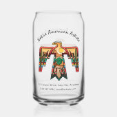 Native Amerikaanse Thunderbird bewerkbare tekst Blikvorm Glas (Achterkant)