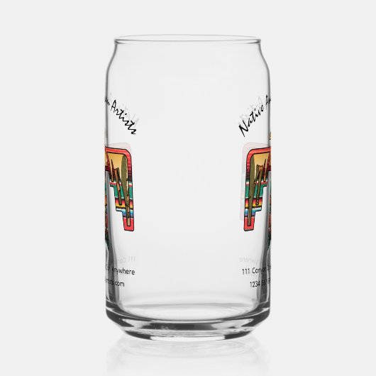 Native Amerikaanse Thunderbird bewerkbare tekst Blikvorm Glas (Rechts)