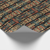 Native Amerikaanse Totem Polen en veren ontwerp Cadeaupapier (Hoek)