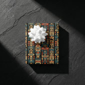 Native Amerikaanse Totem Polen en veren ontwerp Inpakpapier Vel