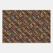 Native Amerikaanse Totem Polen en veren ontwerp Inpakpapier Vel (Voorkant 3)