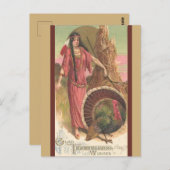  Native Amerikaanse Vrouw Thanksgiving Briefkaart (Voorkant / Achterkant)