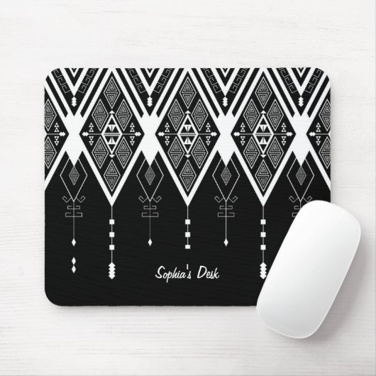Native Amerikaanse zwart-wit klant Muismat (Met muis)