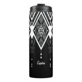 Native Amerikaanse zwart-wit klant Thermosbeker (Voorkant)