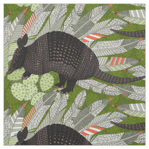 native armadillos green stof