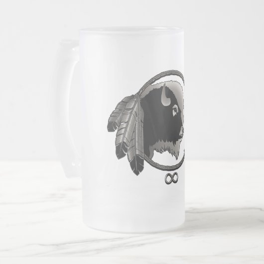 Native Art Beer Mok Wildlife Art Metis Glass Mok (Voorkant links)