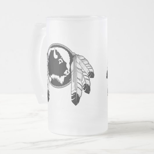 Native Art Beer Mok Wildlife Art Metis Glass Mok (Voorkant links)