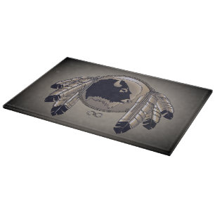 Native Art Cutting Board Metis Wildlife Gifts Snijplank