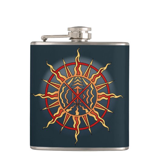 Native Art Flask Spirituele Native Art Flasks - Ge Heupfles (Voorkant)