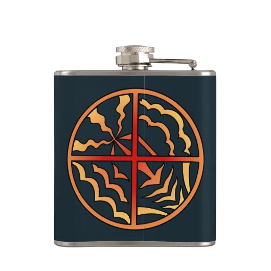 Native Art Flask Spirituele Native Art Flasks - Ge Heupfles (Achterkant)