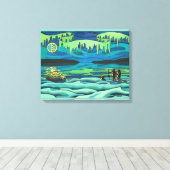 Native Art Painting Print Inuit Liefde Canvas Prin (Insitu (Houten vloer))