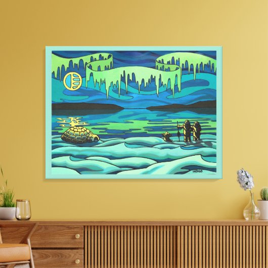 Native Art Painting Print Inuit Liefde Canvas Prin (Insitu (Woonkamer))