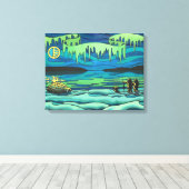 Native Art Painting Print Inuit Liefde Canvas Prin (Insitu (Houten vloer))