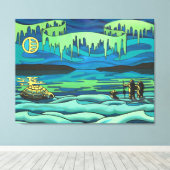 Native Art Painting Print Inuit Liefde Canvas Prin (Insitu (Houten vloer))