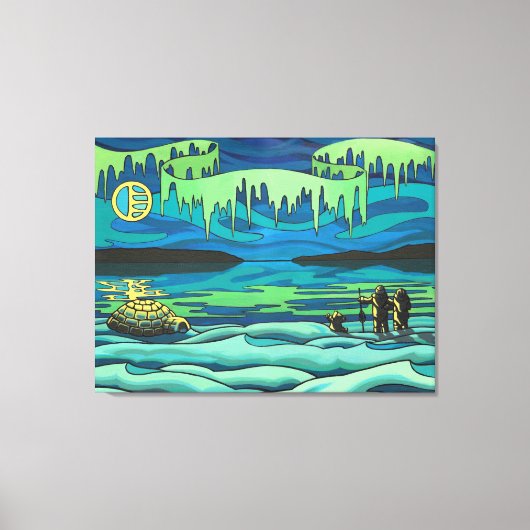 Native Art Painting Print Inuit Liefde Canvas Prin (Voorkant)