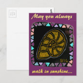 Native-art stijl gouden slak briefkaart (Voorkant / Achterkant)