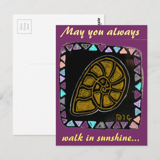 Native-art stijl gouden slak briefkaart (Voorkant / Achterkant)