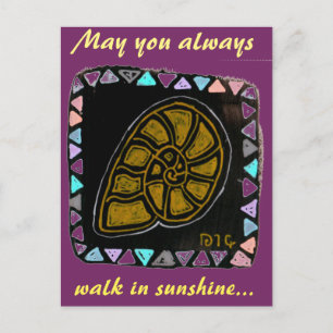 Native-art stijl gouden slak briefkaart