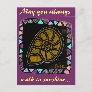 Native-art stijl gouden slak briefkaart