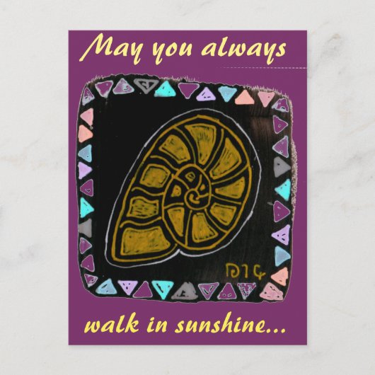 Native-art stijl gouden slak briefkaart (Voorkant)