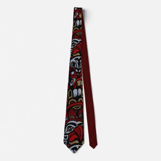 Native Art Stropdassen First Nations Totem Necktie (Voorkant)