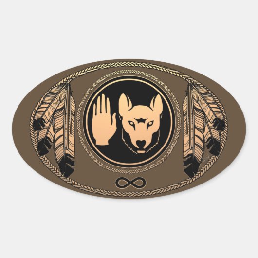 Native Art Wolf Stickers Metis Rebellion Stickers (Voorkant)
