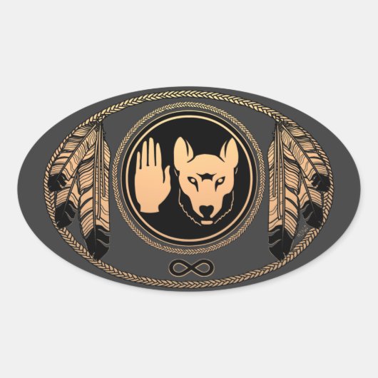 Native Art Wolf Stickers Metis Rebellion Stickers (Voorkant)